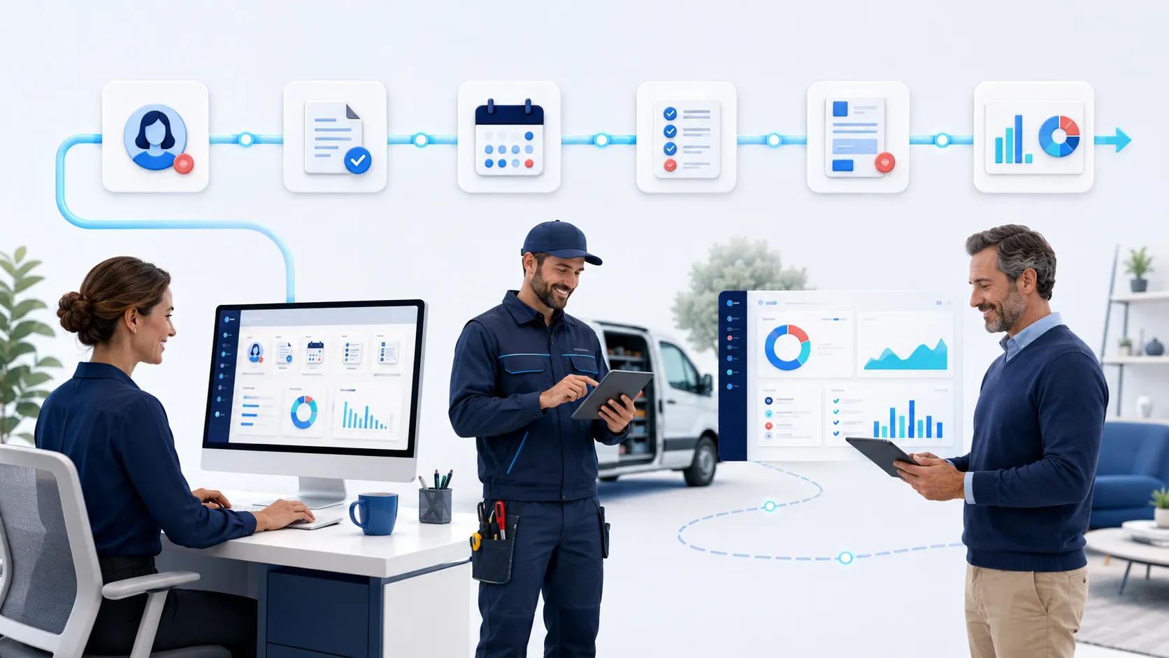 Illustration d’une application Web de gestion des flux métier